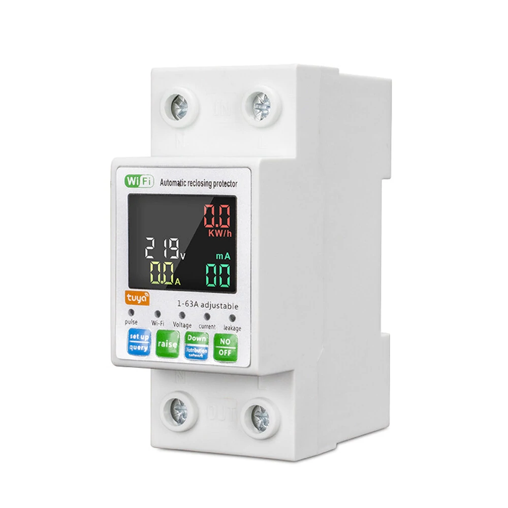 Tuya WiFi Smart Circuit Breaker with LCD Display | App Control & Energy Monitor - Image 2