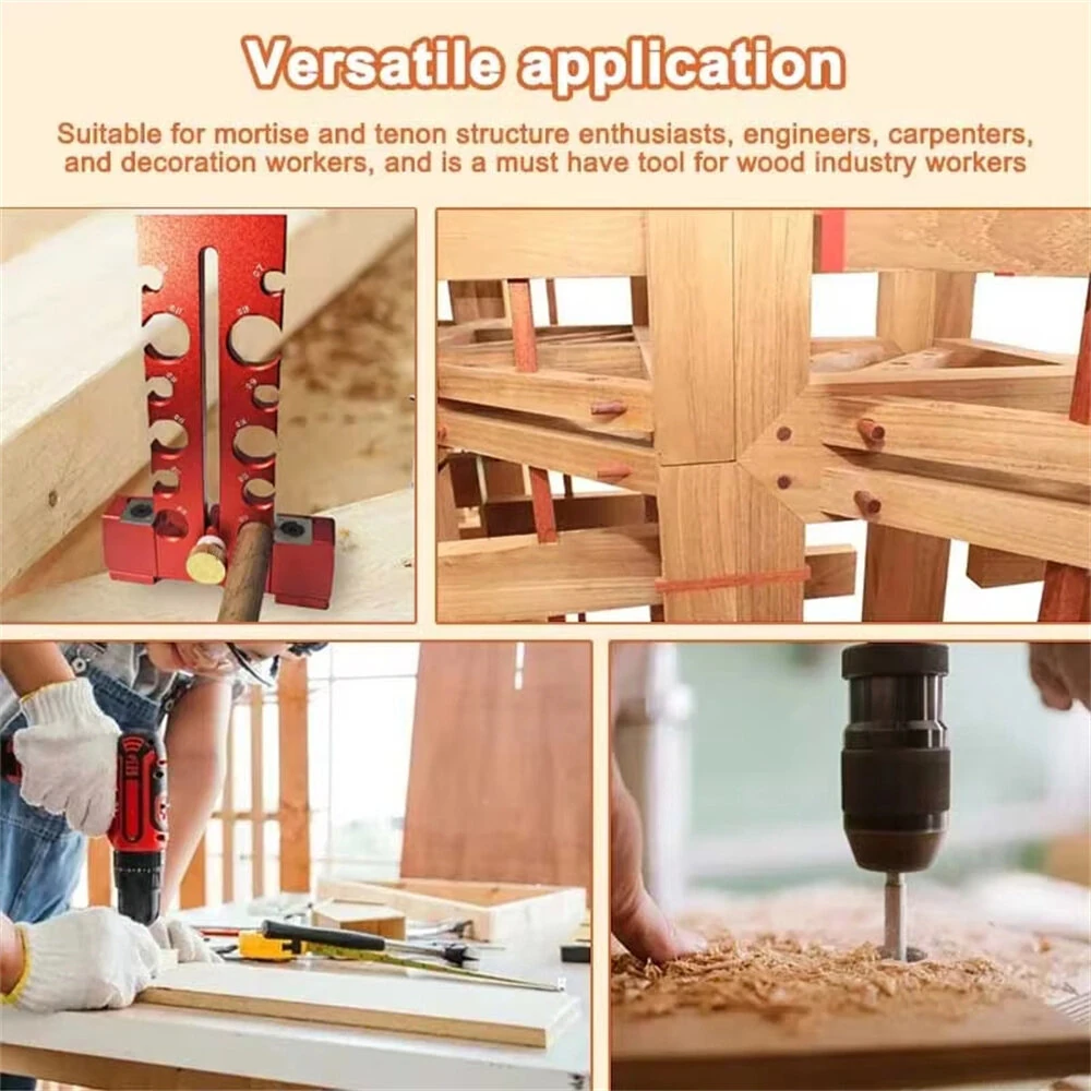 Woodworking Adjustable Dowel Maker Jig | 7mm-18mm Carbide Blade | Aluminum Alloy Drill Tool - Image 5