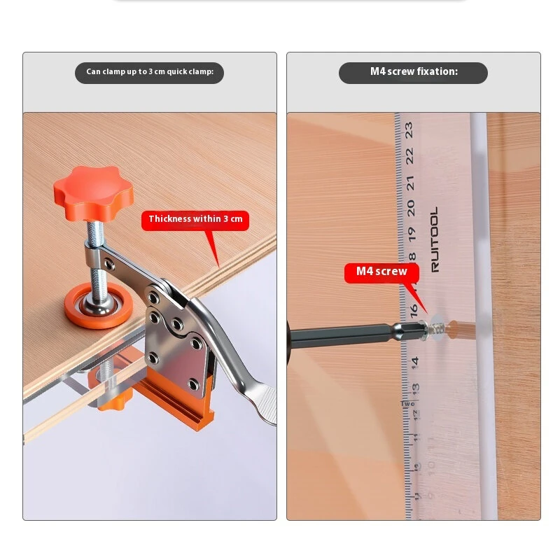 PC Handle-Free Slotting Template - Adjustable Universal Cabinet Tool with Toggle Clamp - Image 5