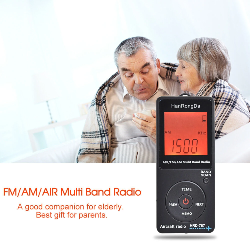 HRD-767 Aviation Band Radio | AM/FM/AIR Bands | Digital Display & 400mAh Battery - Image 3