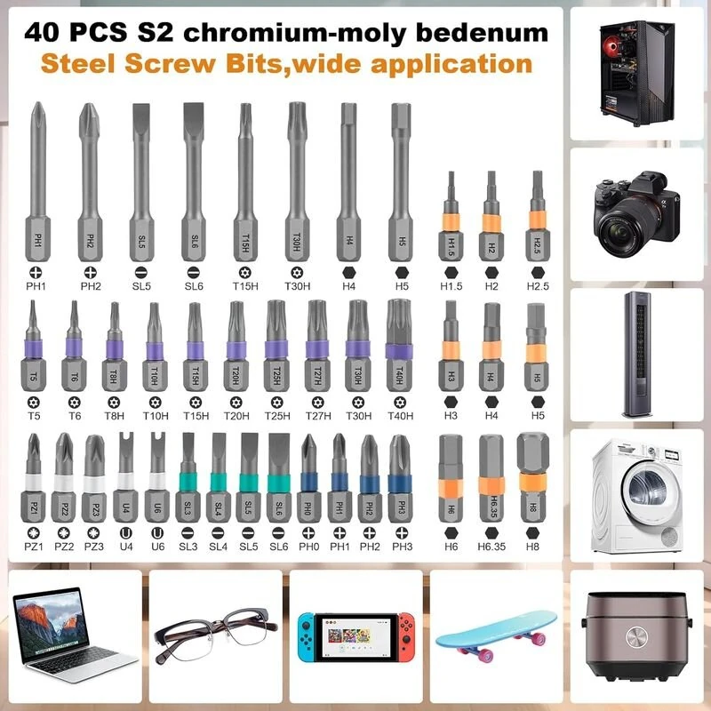 Versatile 42-Piece Magnetic Screwdriver Kit | Detachable Handle for Home, Office & Bike Repairs - Image 3