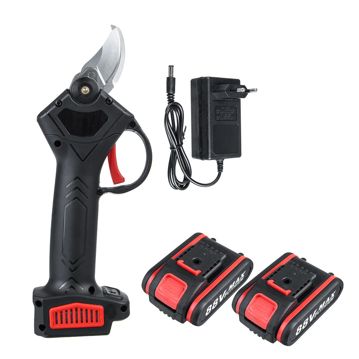 88V Cordless Electric Pruning Shears | Garden Branch Cutter with 2 Batteries - Image 2