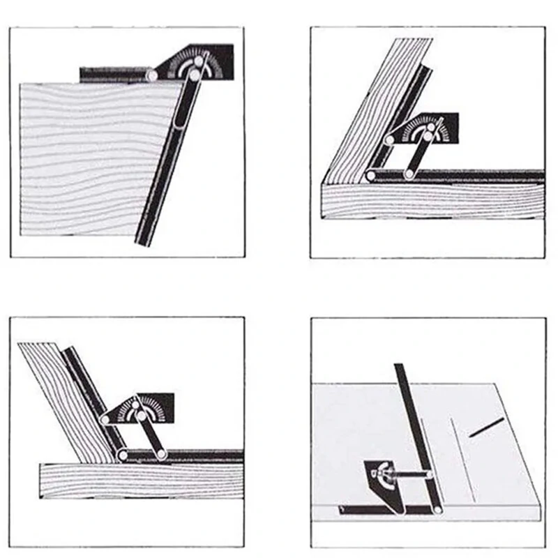 Universal Protractor Angle Ruler 0-180° | Aluminum Alloy Precision ±0.3 | 230x500mm Woodworking Measuring Tool - Image 3