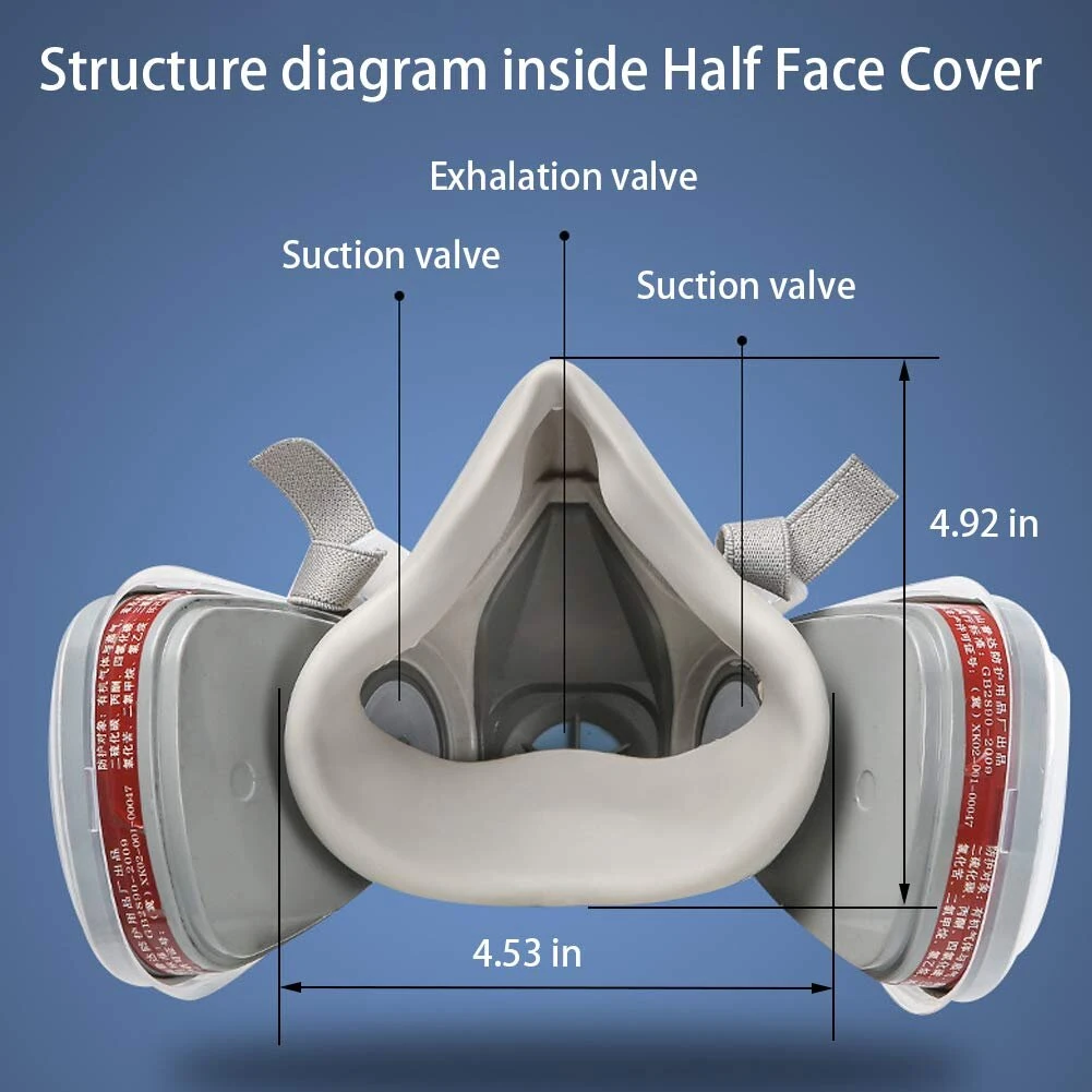 3M Reusable Half Face Gas Mask - with Safety Glasses & Double Filtration - Image 4