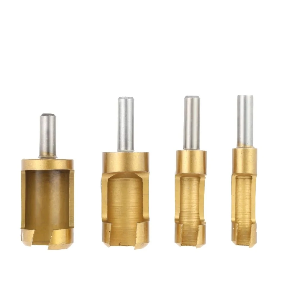Drillpro 4pcs Titanium Coated Plug Cutters | 6/10/13/16mm Round Shank for Woodworking - Image 4