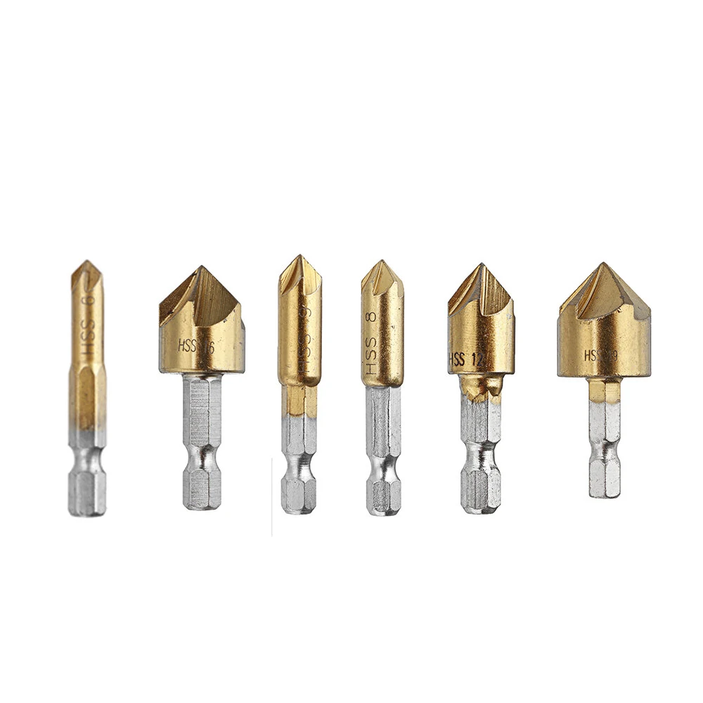 Drillpro 40pcs Wood Chamfer & Countersink Drill Bit Set | Plug Cutter & Center Punch - Image 4