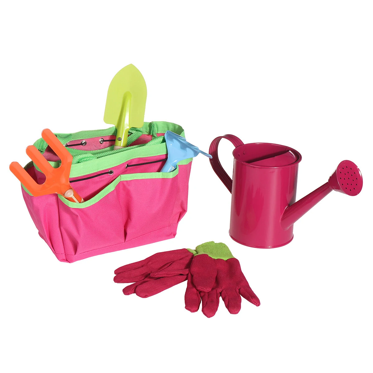 6Pcs Kids Gardening Tools Set with Tote Bag - Shovel Spade Fork for Children - Image 2