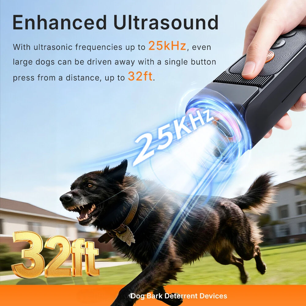 DR32B Ultrasonic Dog Bark Control Device | 900mAh Battery | 25KHz Frequency - Image 3