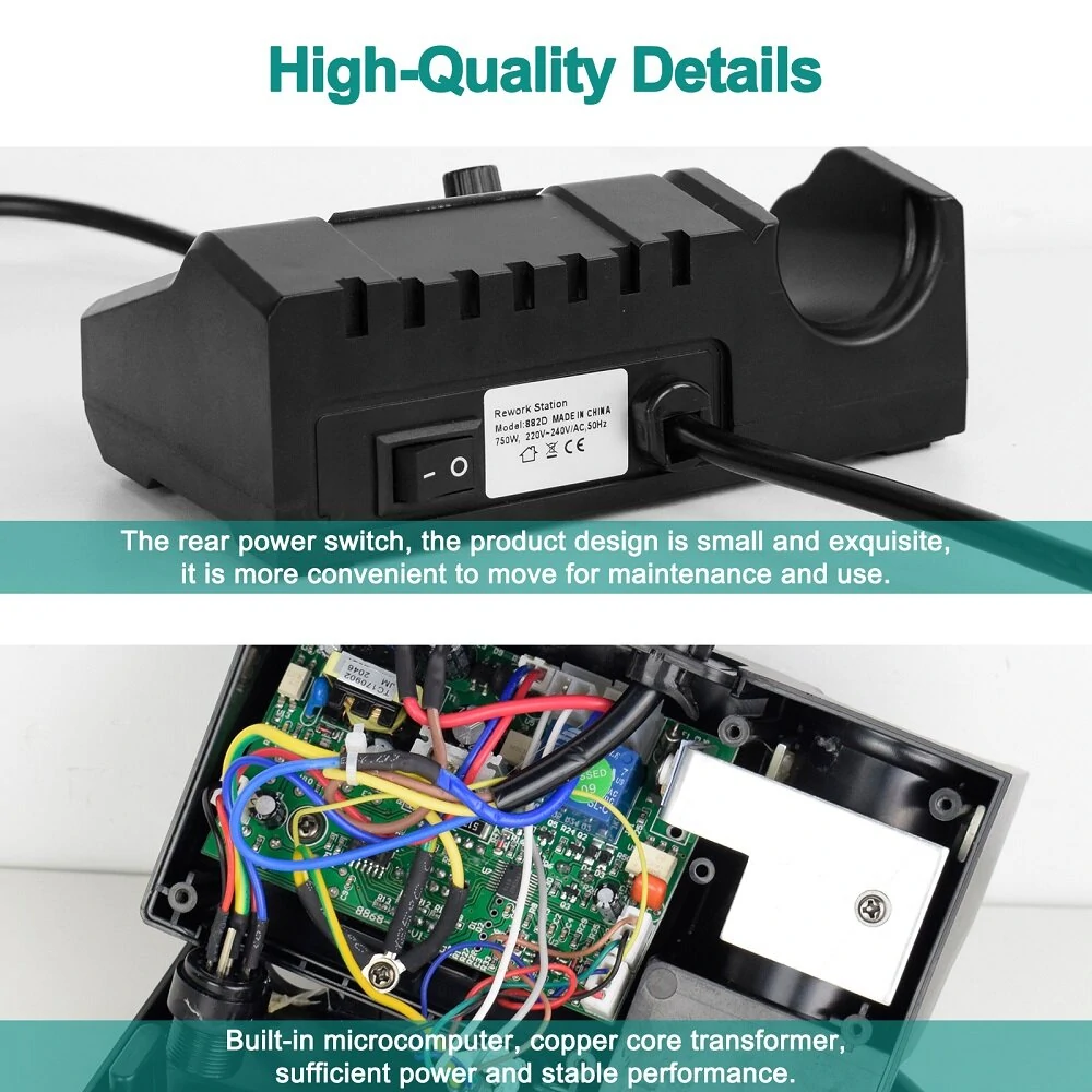 YIHUA 882D Smart Soldering Station | 750W Digital Display | Phone Repair & Desoldering - Image 5