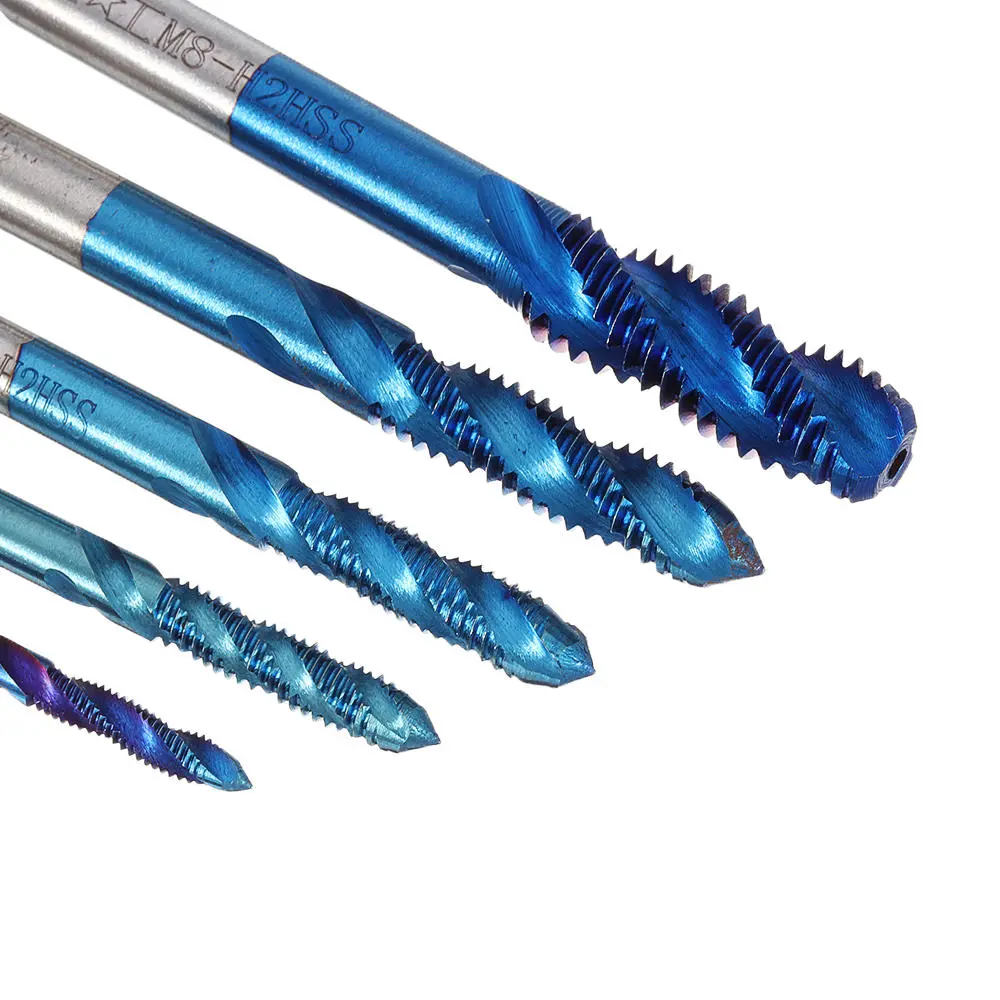 Drillpro M3-M8 Spiral Thread Screw Tap Set | Blue Nano Coated Machine Drill Bits - Image 4