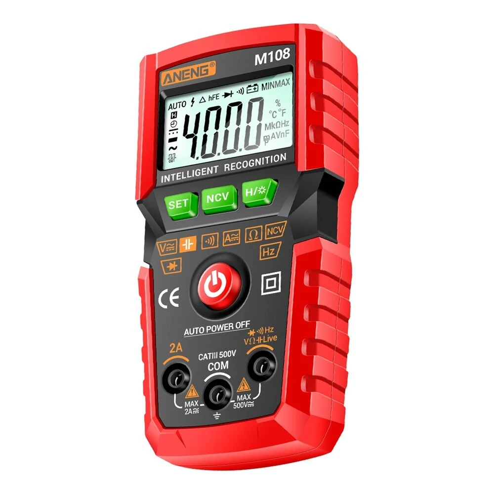 ANENG M108 Digital Multimeter | True RMS Auto-Ranging 4000 Counts with NCV & Flashlight - Image 5