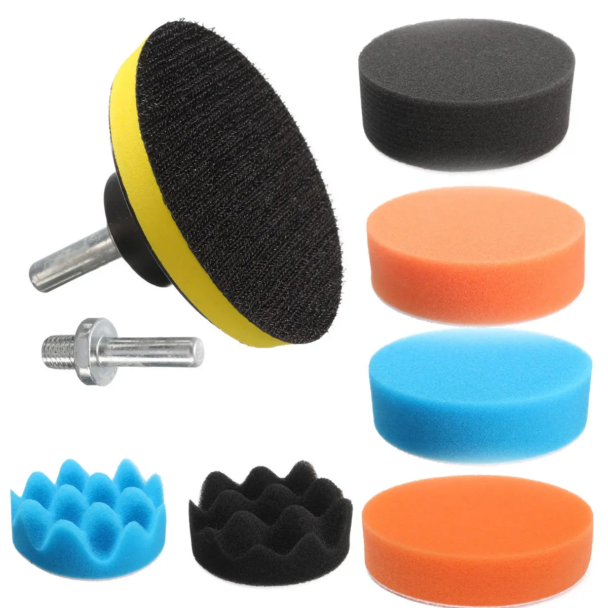 Drillpro 80mm Buffing Pad Kit - 19PCS Flat Sponge Polishing Pad Set - Image 3