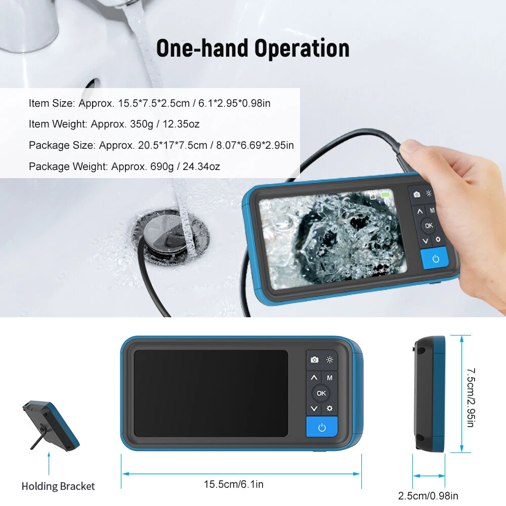 MS450 5.5mm Borescope | 1080P HD Snake Camera - 4.5 Screen, Waterproof for Pipe & Sewer Inspection - Image 3