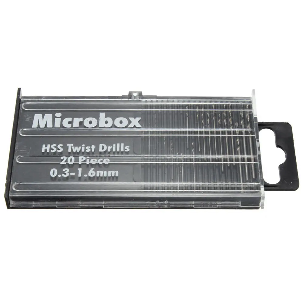 20pcs Micro HSS Twist Drill Bits Set | 0.3-1.6mm Straight Shank - Image 4