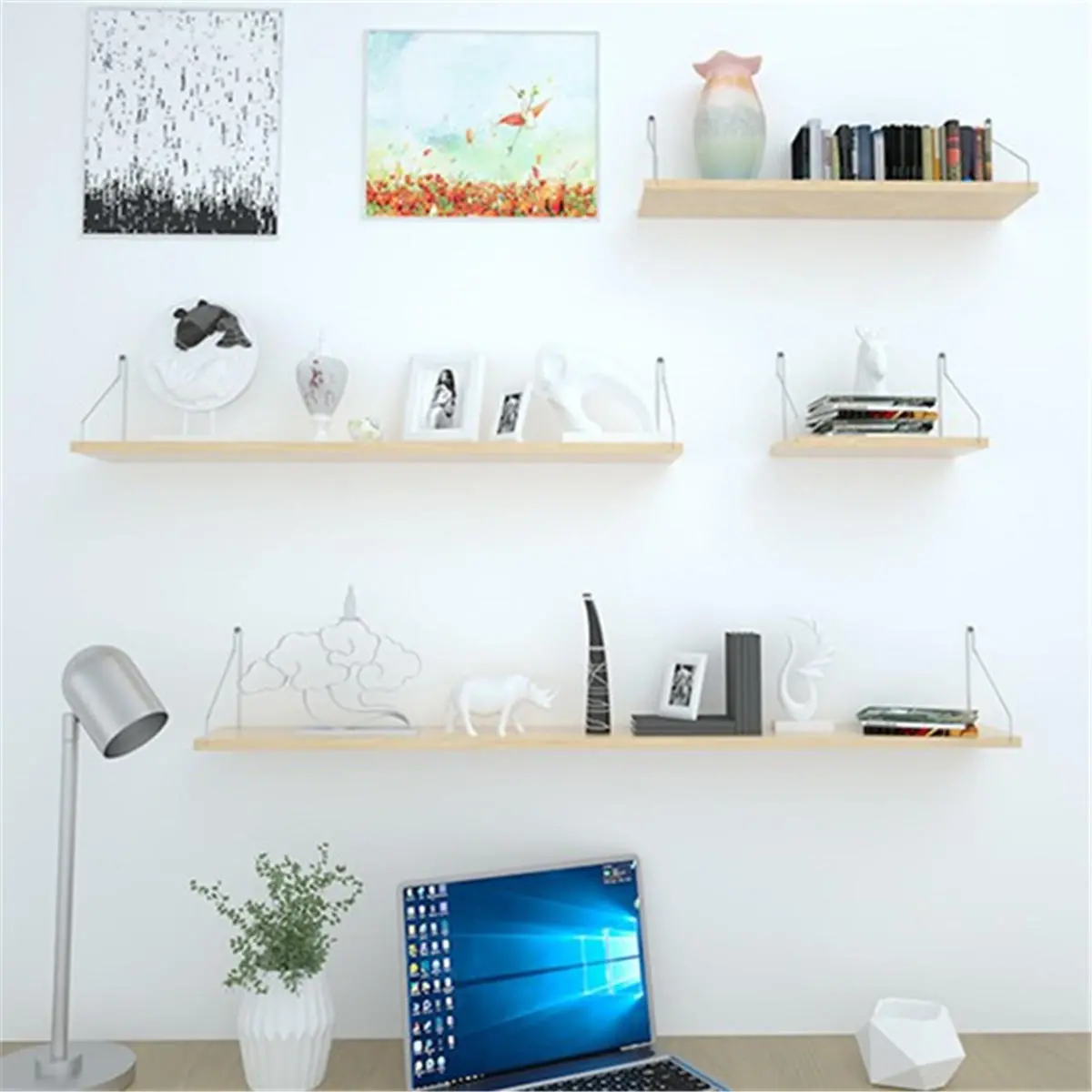 Wall-Mounted Shelf Storage Rack | Bookshelf Display for Home Decoration - Image 2