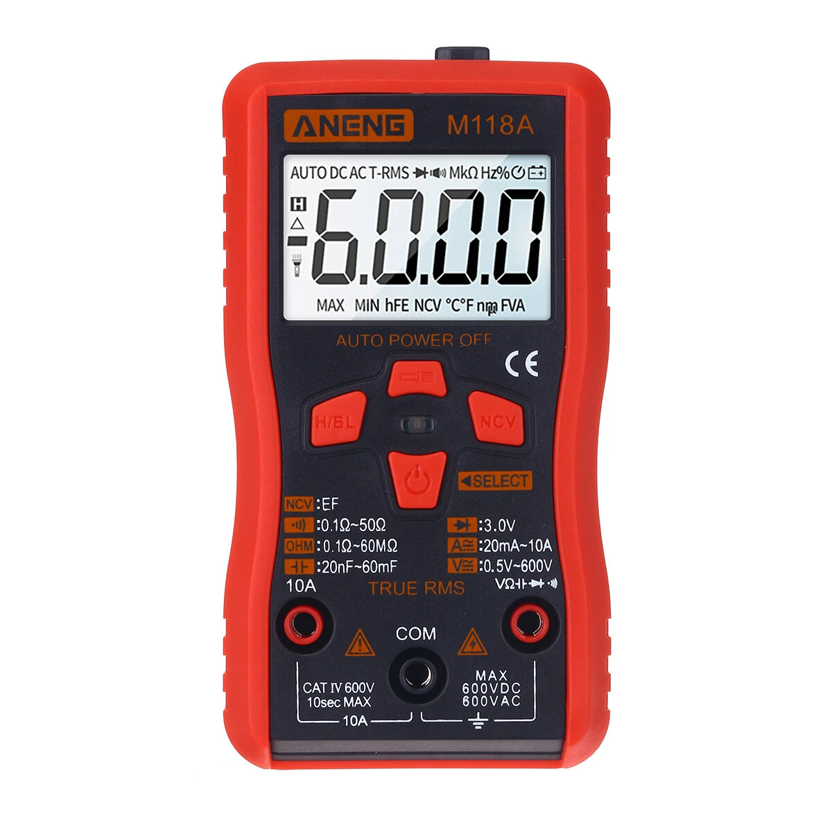ANENG M118A Digital Multimeter - Professional RMS Auto Tester with Transistor - Image 2