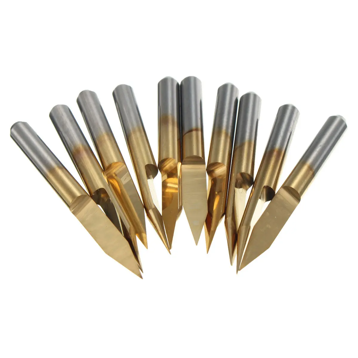 Carbide CNC Cutter Bits | 10pcs 3.175mm Shank 30 Degree 0.2mm PCB Engraving - Image 2
