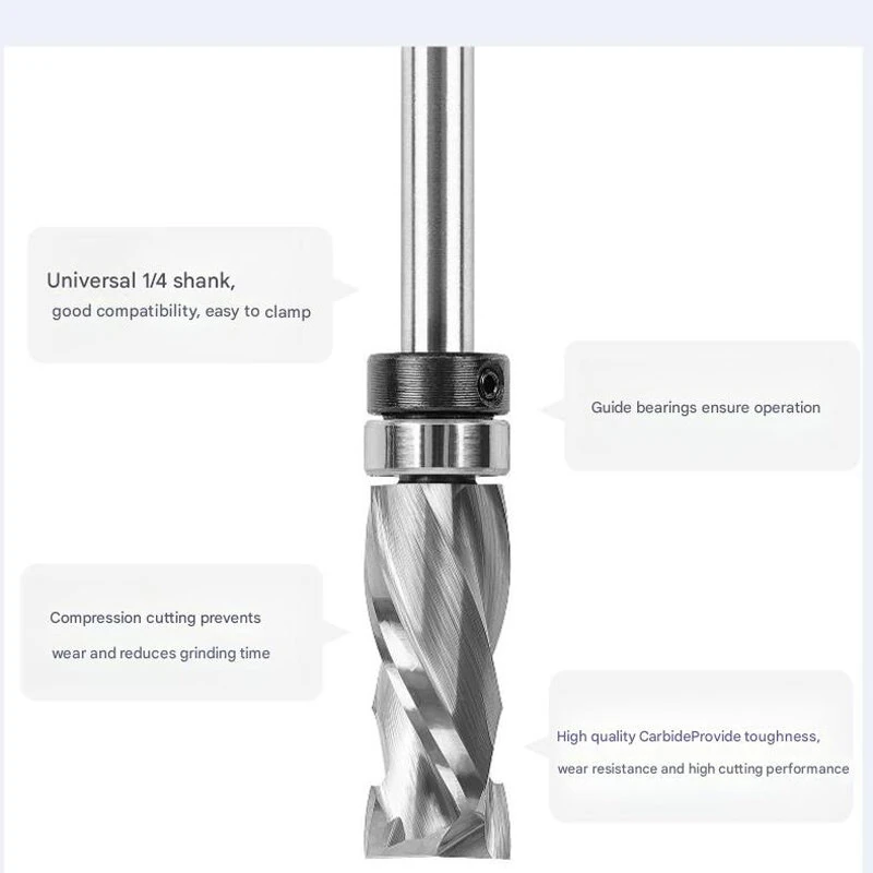 Whiteside Router Bits 1/4 Inch Shank Spiral Flush Trim Bit | 1/2 Inch Cutting Diameter - Image 4