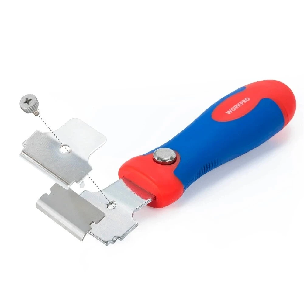 WORKPRO Retractable Window Scraper - 4 Position Grip Handle & Glass Cutter - Image 2