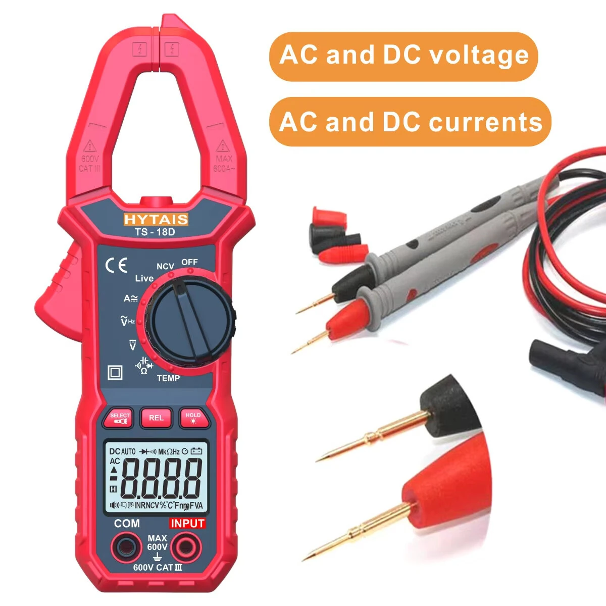 Fluke TS-18D True RMS Clamp Meter - 6000 Count Multimeter | AC/DC Voltage Tester - Image 2