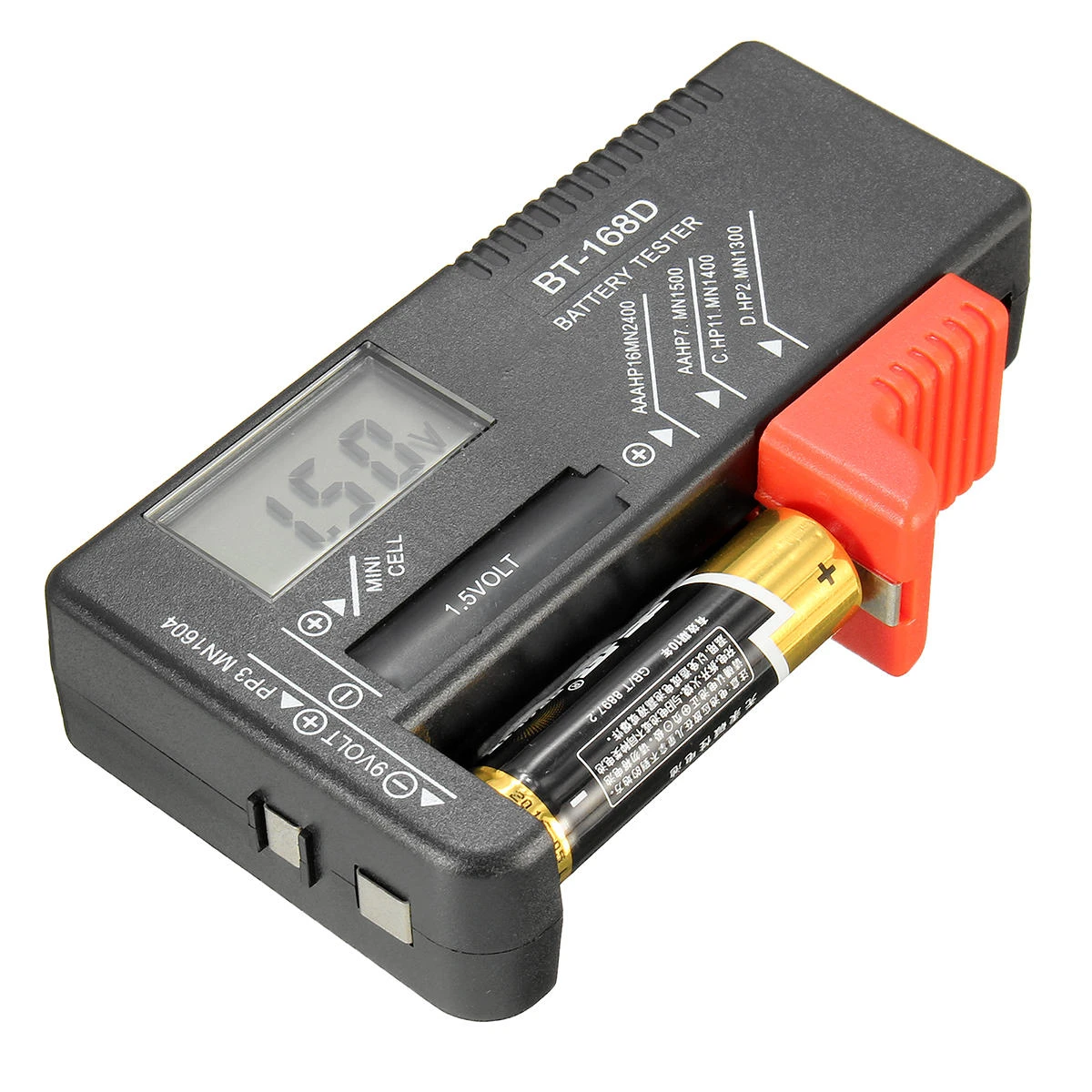 Digital Universal Battery Tester - AA AAA C D 9V Button Cells - LCD Display - Image 3
