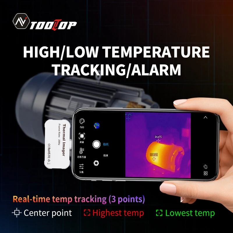 AV TOOLTOP T3 Thermal Imaging Camera | 96x96 Resolution -20°C to 550°C | Android Compatible Portable - Image 3