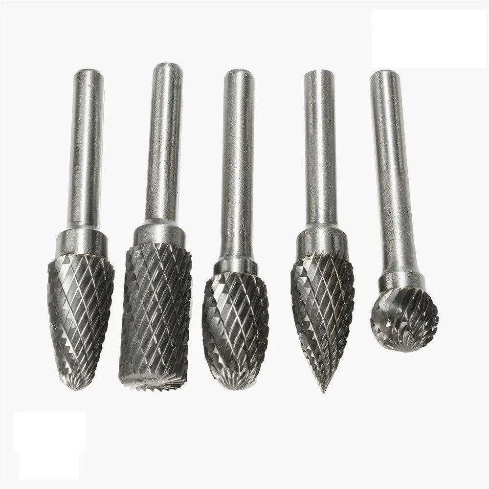 Drillpro RB13 5pcs Tungsten Carbide Rotary File Burr Set | 12mm Head 6mm Shank - Image 4