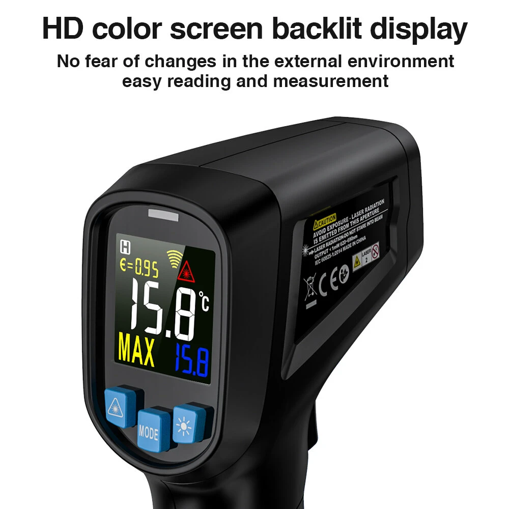 Mestek IR03A/B Digital Infrared Thermometer - Non-Contact Laser Pyrometer for HVAC - Image 4