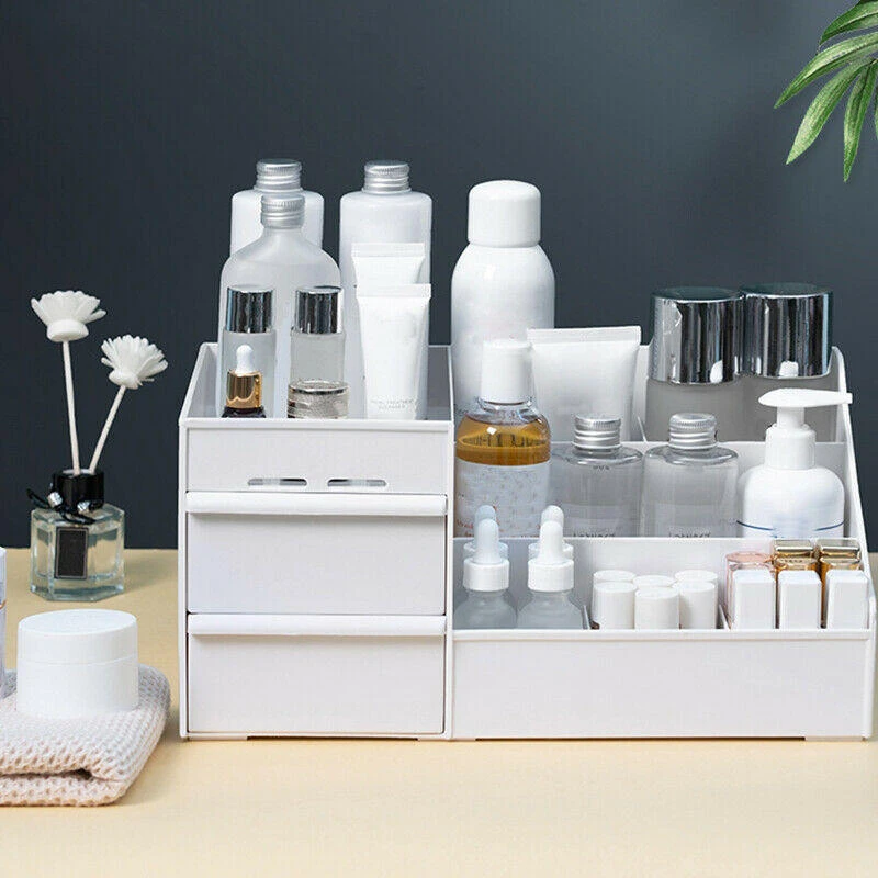 Plastic Cosmetic Organizer with Drawers | Makeup Jewelry Parts Storage Box Case - Image 4