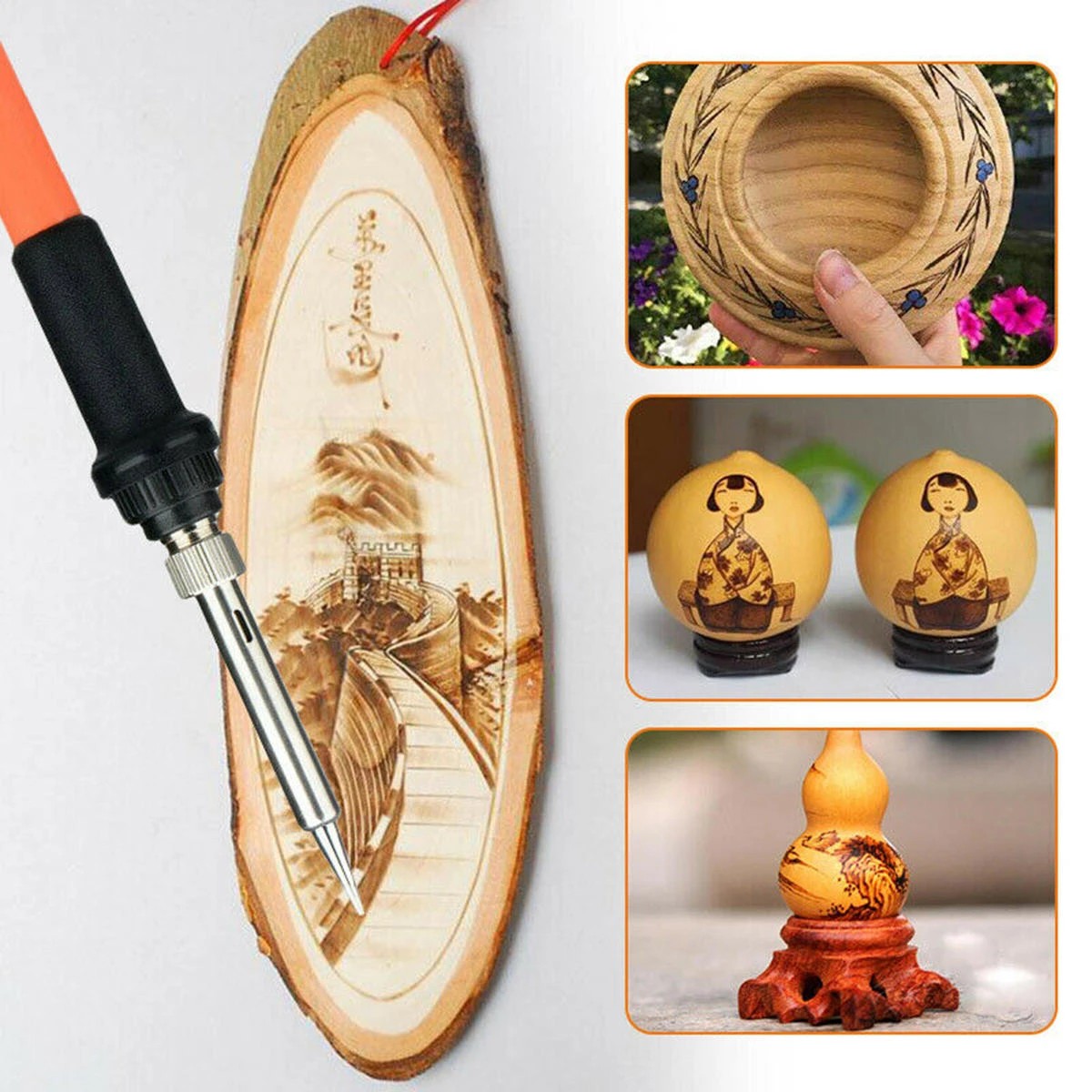 Wood Burning Pen Set - 101Pcs 60W Electric Soldering Iron Kit for Woodworking - Image 2