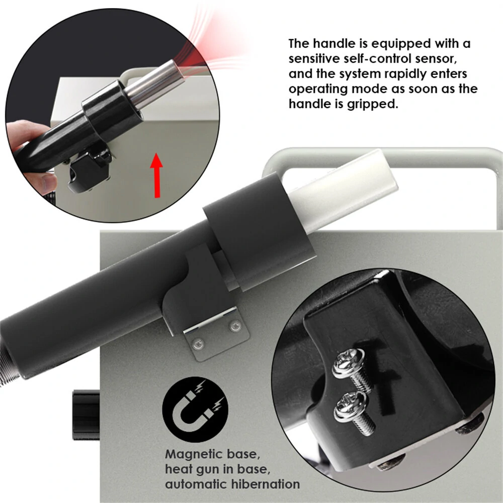 HANDSKIT 857DW Digital Heat Gun Soldering Station | Temperature Control Hot Air Gun | Home Electronics Repair Tool - Image 3
