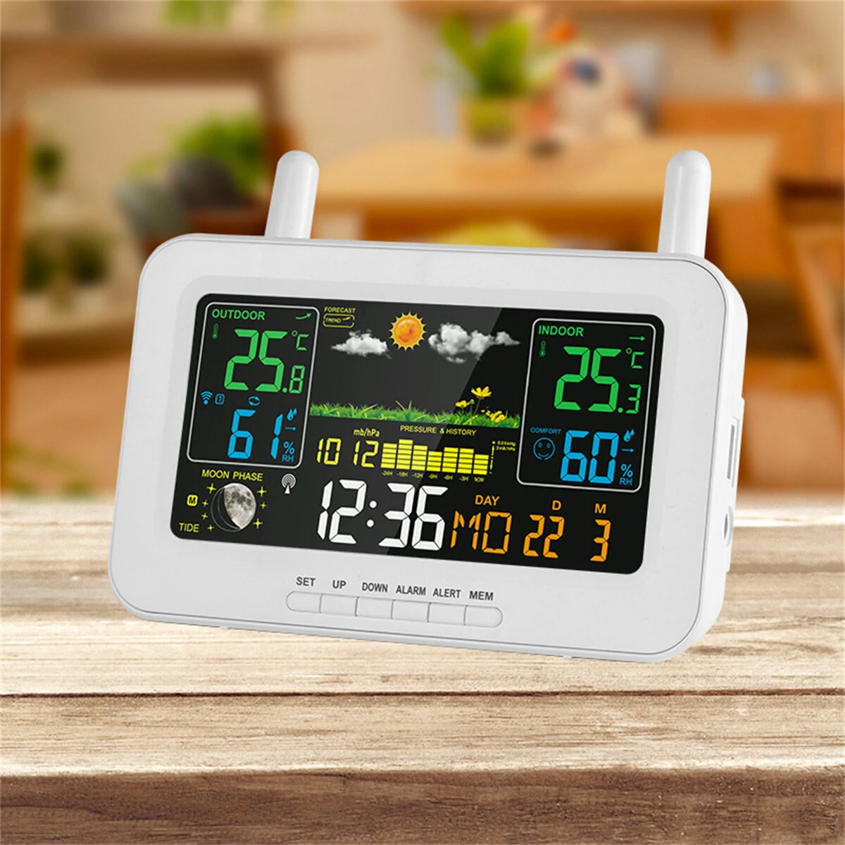 AcuRite Wireless Indoor Outdoor Weather Station - Color Display, Temperature Humidity Monitor with Forecast & Alerts - Image 4