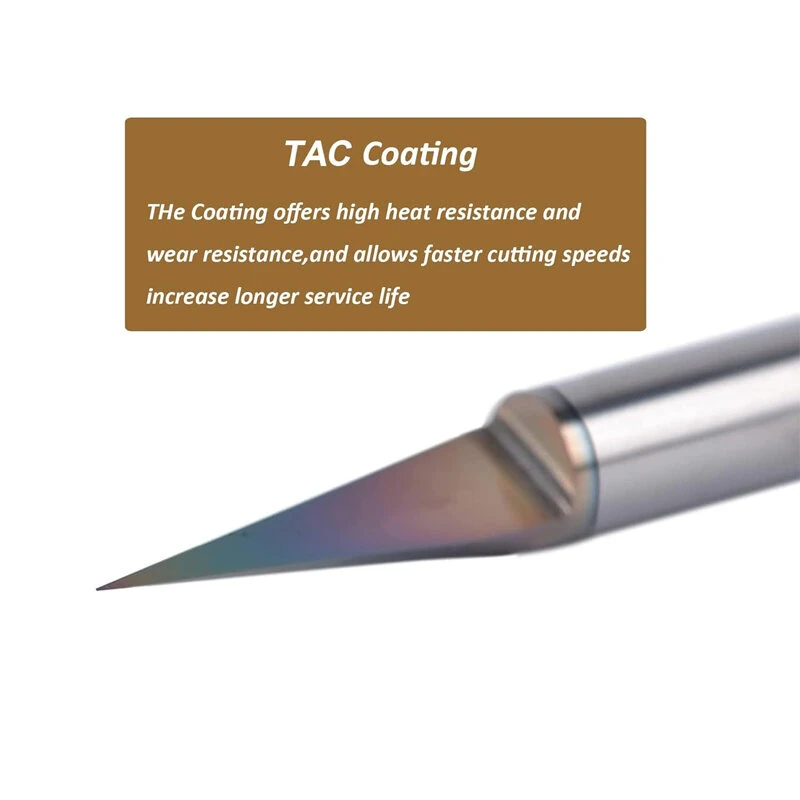 V Shape Tungsten Steel CNC Router Bit - 1/4 Inch Shank | 15.9mm Depth HRC93 - Image 4