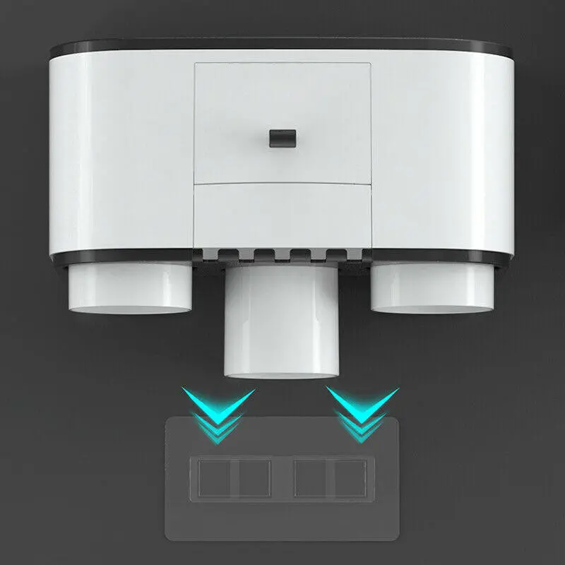 Magnetic Adsorption Toothbrush Holder With Cup | Wall Mount Storage Basket - Image 4