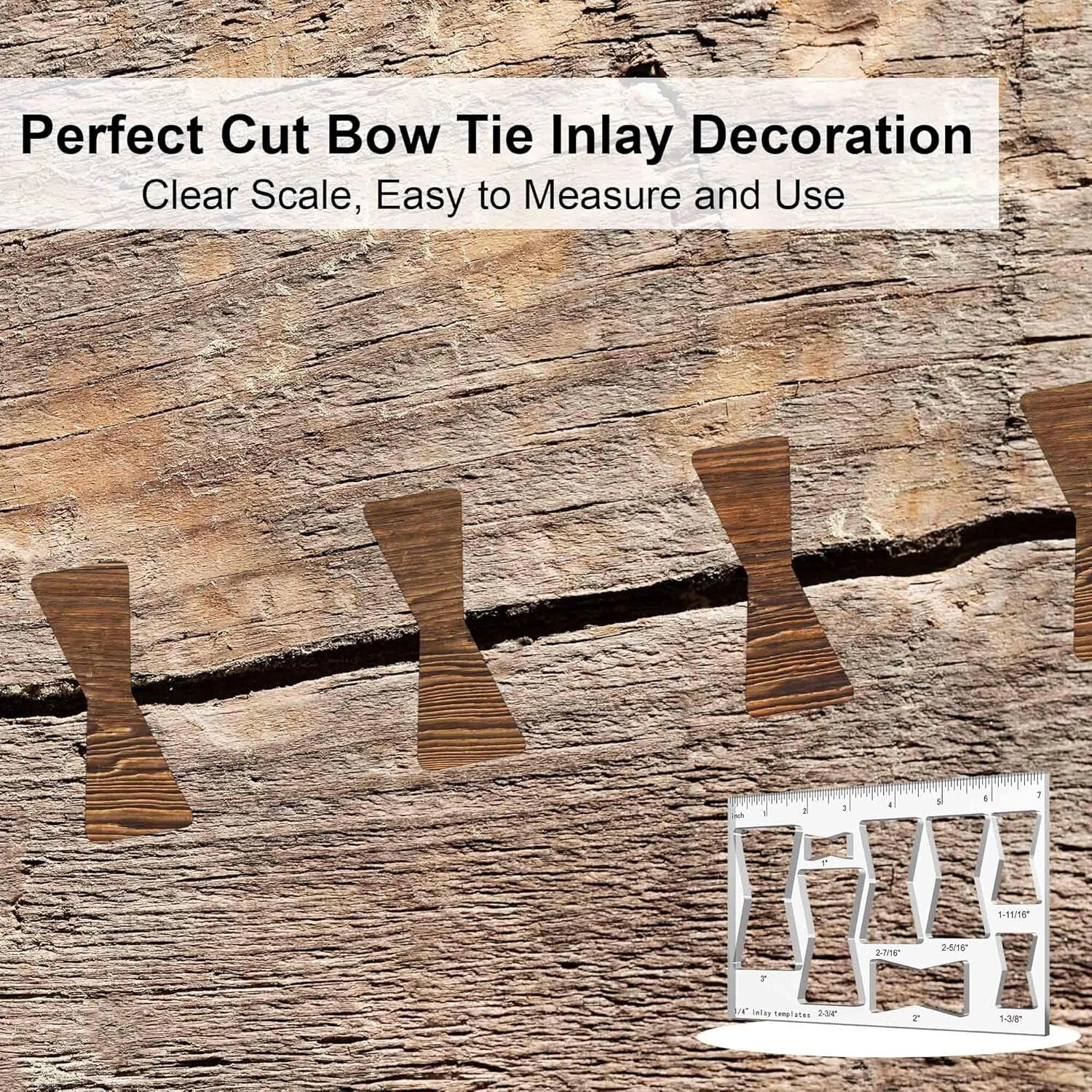 8 in 1 Router Template Jig - 7 Inch Inlay & Bowtie Kit | 8 Sizes Woodworking DIY Tool - Image 5