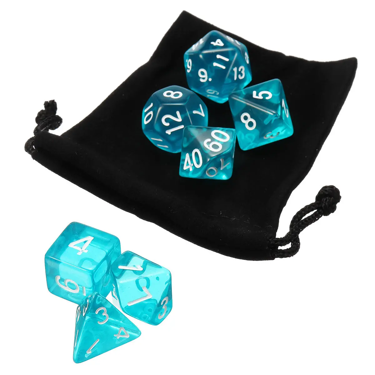 7 Pcs Polyhedral Dice Set - Translucent RPG Dices with Bag for Gaming - Image 3