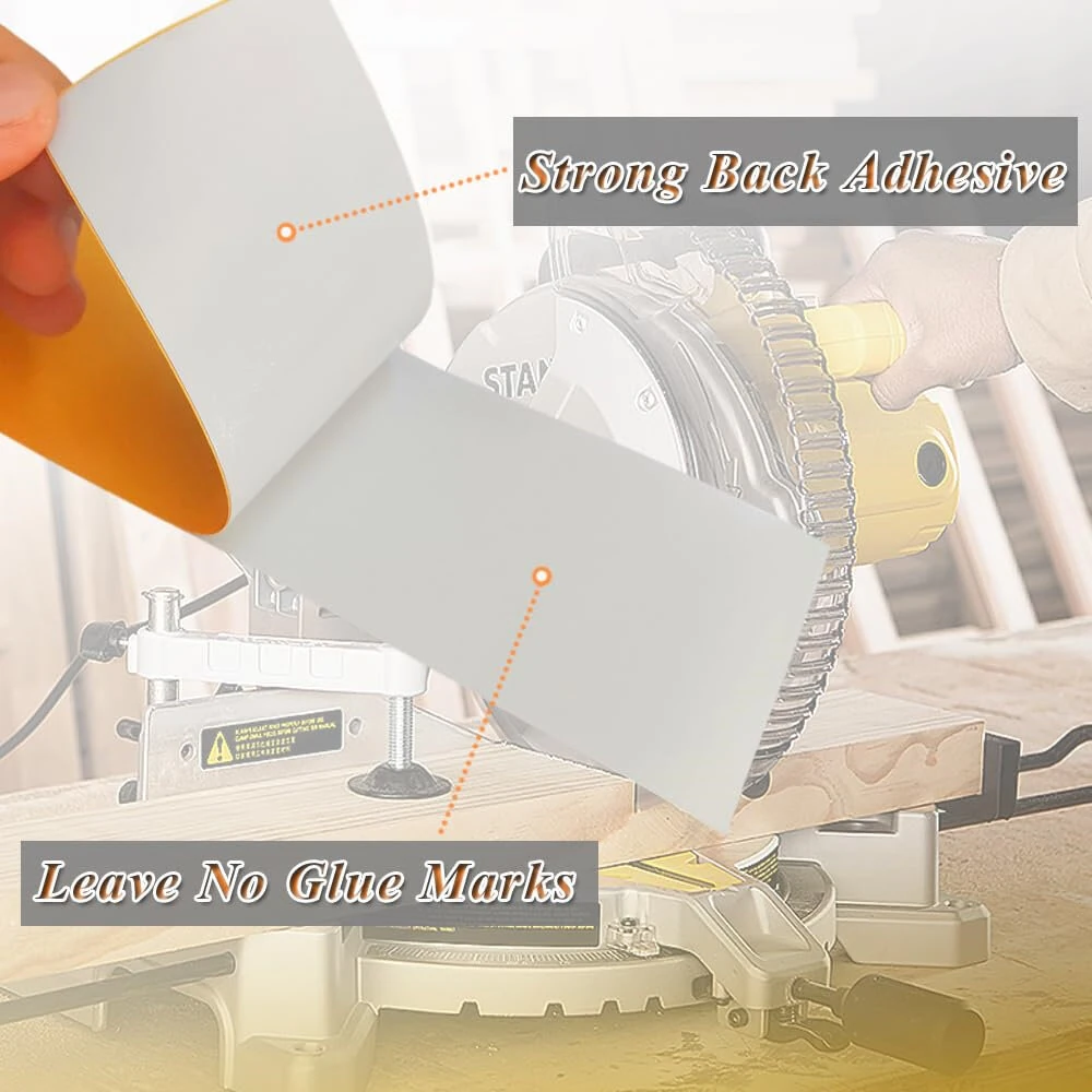 Zero Gap Woodworking Tape - 2x14 Inch Yellow PVC Strips for Miter & Table Saw | 10 Pcs - Image 4