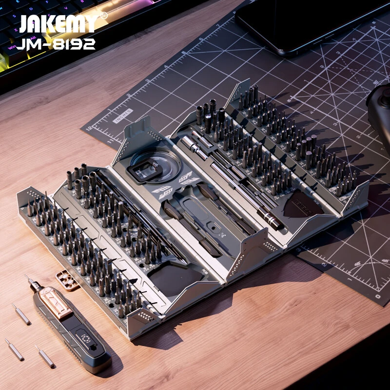 JM-8192 180-in-1 Precision Screwdriver Set | Chrome Vanadium Bits & Extractors | Phone Repair & DIY Tools - Image 5