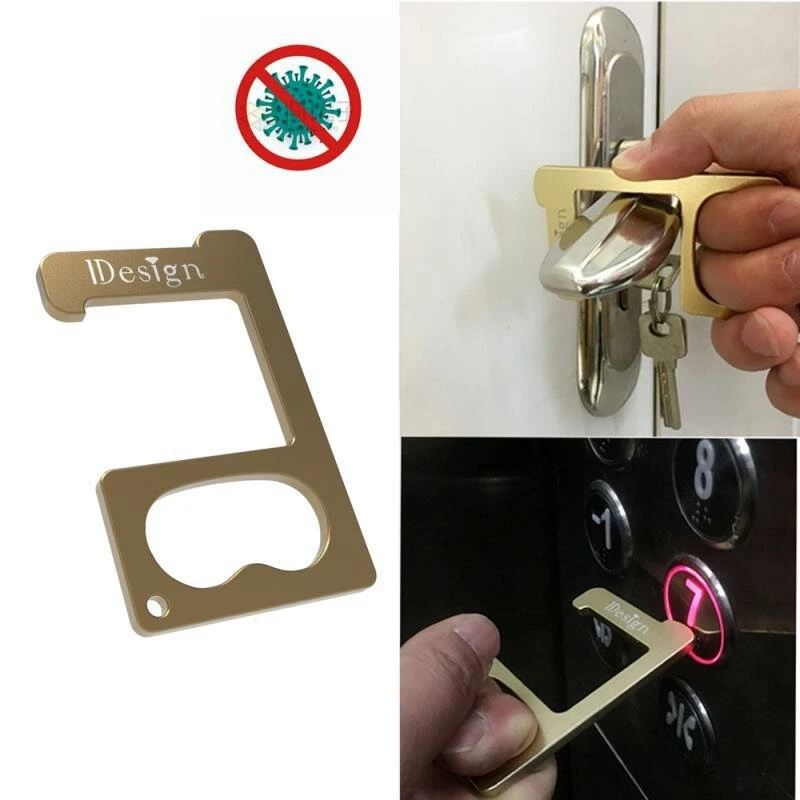 Non-Contact EDC Door Opener - Portable Anti-Bacterial Elevator Tool & Key Press - Image 2