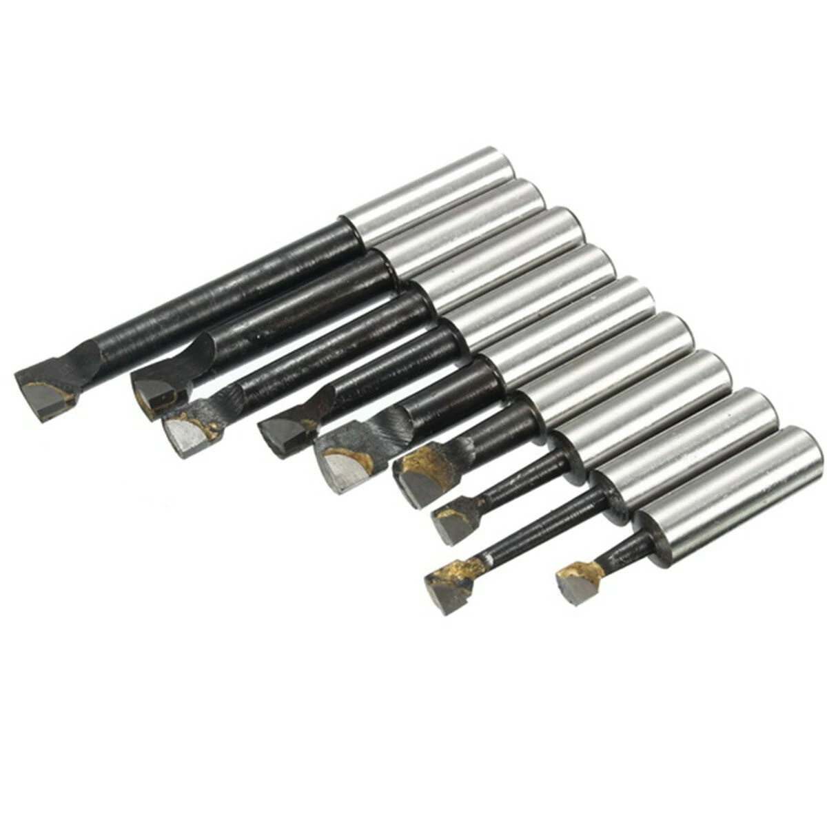 9pcs 12mm Shank Carbide Tipped Boring Bar Set - Flat End Lathe Tool Holder - Image 3
