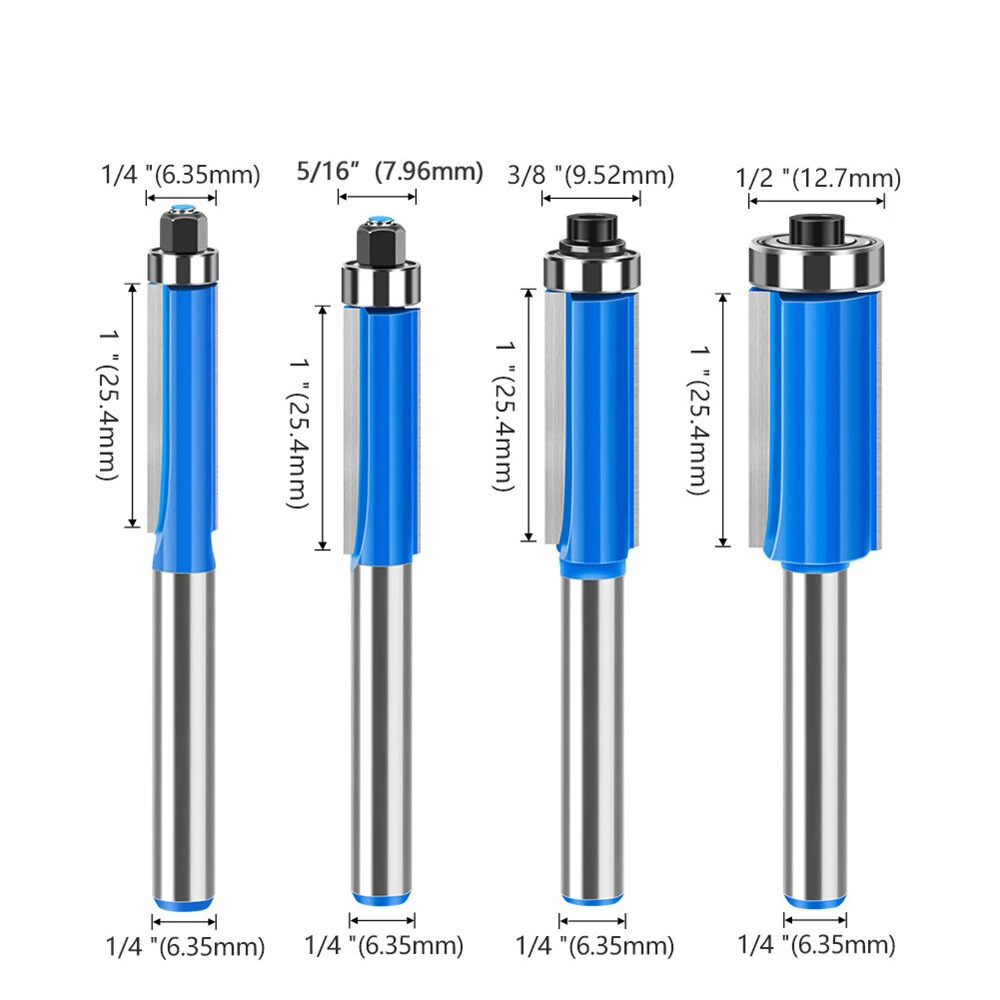 23pcs 1/4 Inch Shank Tungsten Carbide Router Bit Set | 6mm Flush Trim with Bearing for Woodworking - Image 5