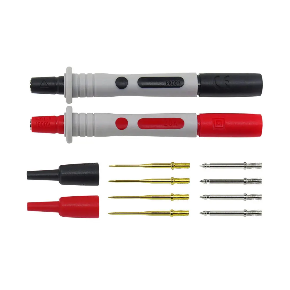 P1300F Multimeter Probe Kit - Replaceable Test Leads with 4mm Banana Plugs & Alligator Clips - Image 2