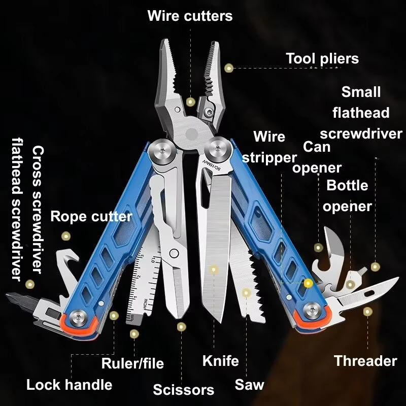 XGear Model-X 14-in-1 Multi-Tool | Stainless Steel Foldable Pliers for Camping & DIY - Image 3