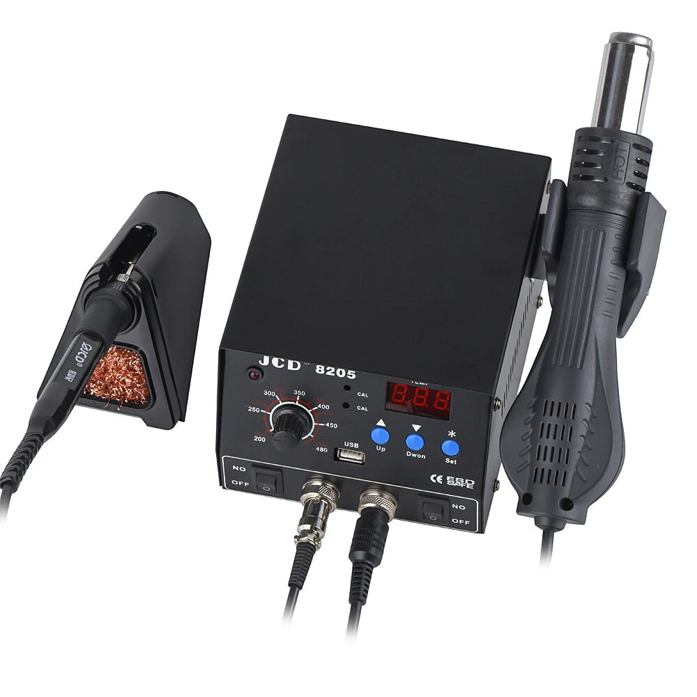 JCD 8205 3-in-1 Soldering Station | 800W Hot Air Gun & Iron | LED Digital Display - Image 5