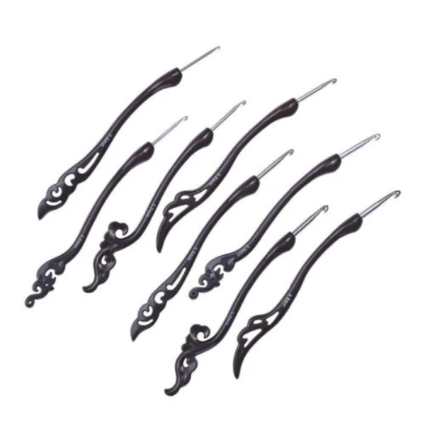 Clover Aluminum Crochet Hooks Set - 8PCS Soft Handle Knitting Needles - Image 2