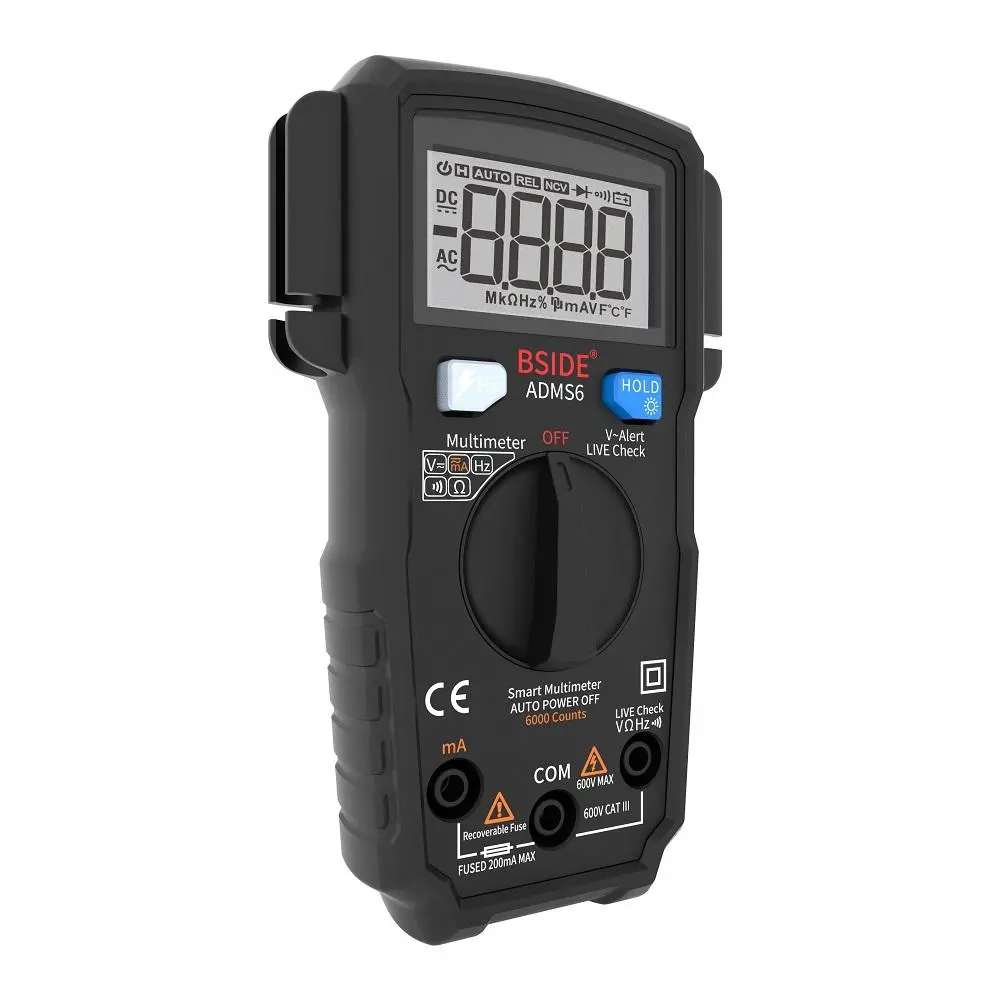 BSIDE ADMS6 Digital Multimeter - 6000 Counts True RMS Autoranging | V-alert & Live Wire Test - Image 4