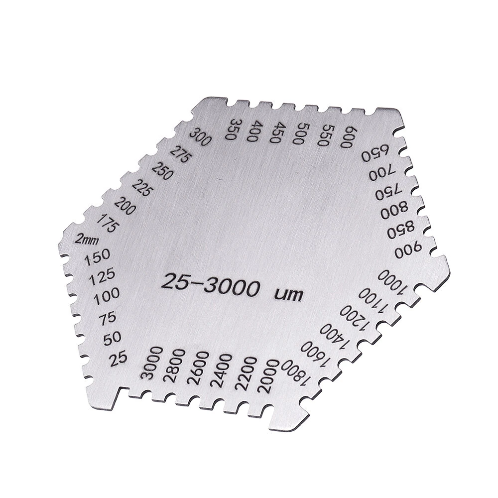High-Precision Stainless Steel Wet Film Thickness Gauge | 25-3000um Hexagon Comb - Image 2