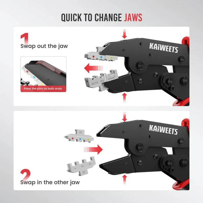 KAIWEETS KDC02 Crimping Tool | AWG 22-10 Ratchet | Heat Shrink Connectors - Image 5