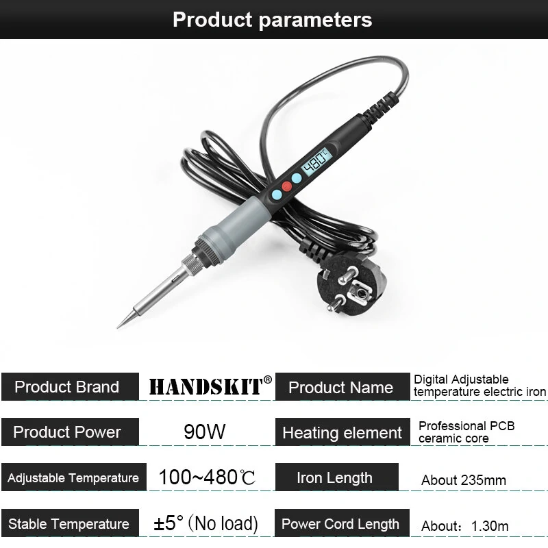 HANDSKIT SI926 90W Digital Soldering Iron Kit - Adjustable Temperature for BGA SMD PCB Repair - Image 3