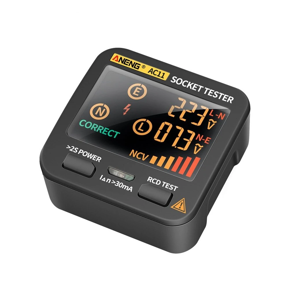 ANENG AC11 Socket Tester | LED Screen Phase Polarity & Voltage Meter 0.1-250V - Image 3